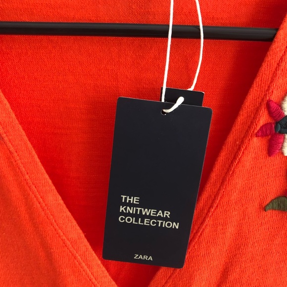 Haut Femme Zara Knitwear – Blouse à Carreaux Orange – Taille M – NEUF Avec étiquettes